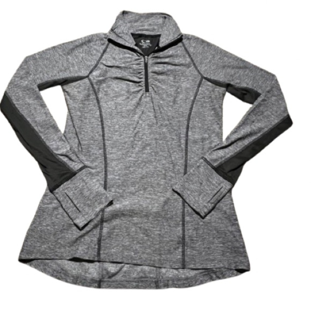 Women’s C9 by Champion Athletic Quarter-Zip Pullover Heather Gray Black Accents